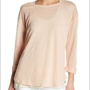 Vince 3/4 Sleeve Linen T-Shirt